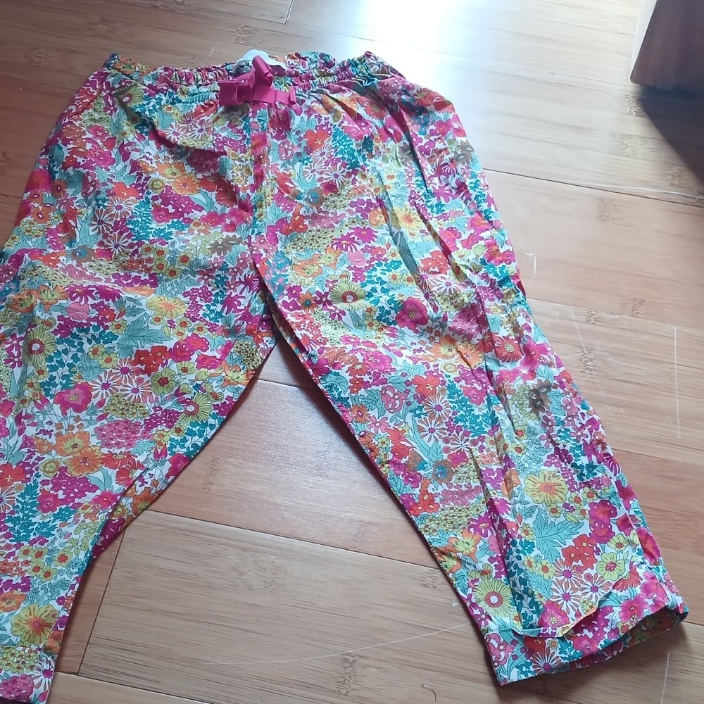 Jacadi Floral Print Pants with Pink Accents for Toddler